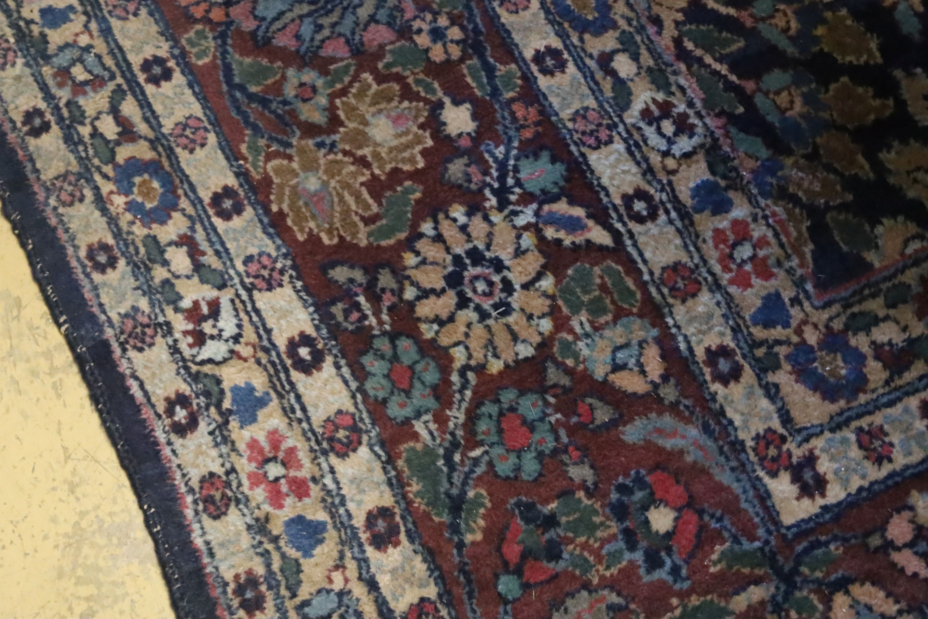 A Tabriz/Meshed blue ground carpet